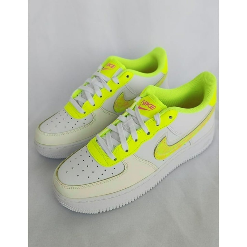 6.5y | 8 Women's Nike Air Force 1 Low White Volt Dv1680-100 Sneakers